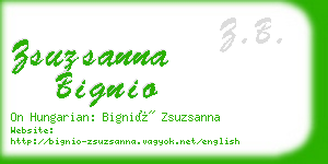 zsuzsanna bignio business card